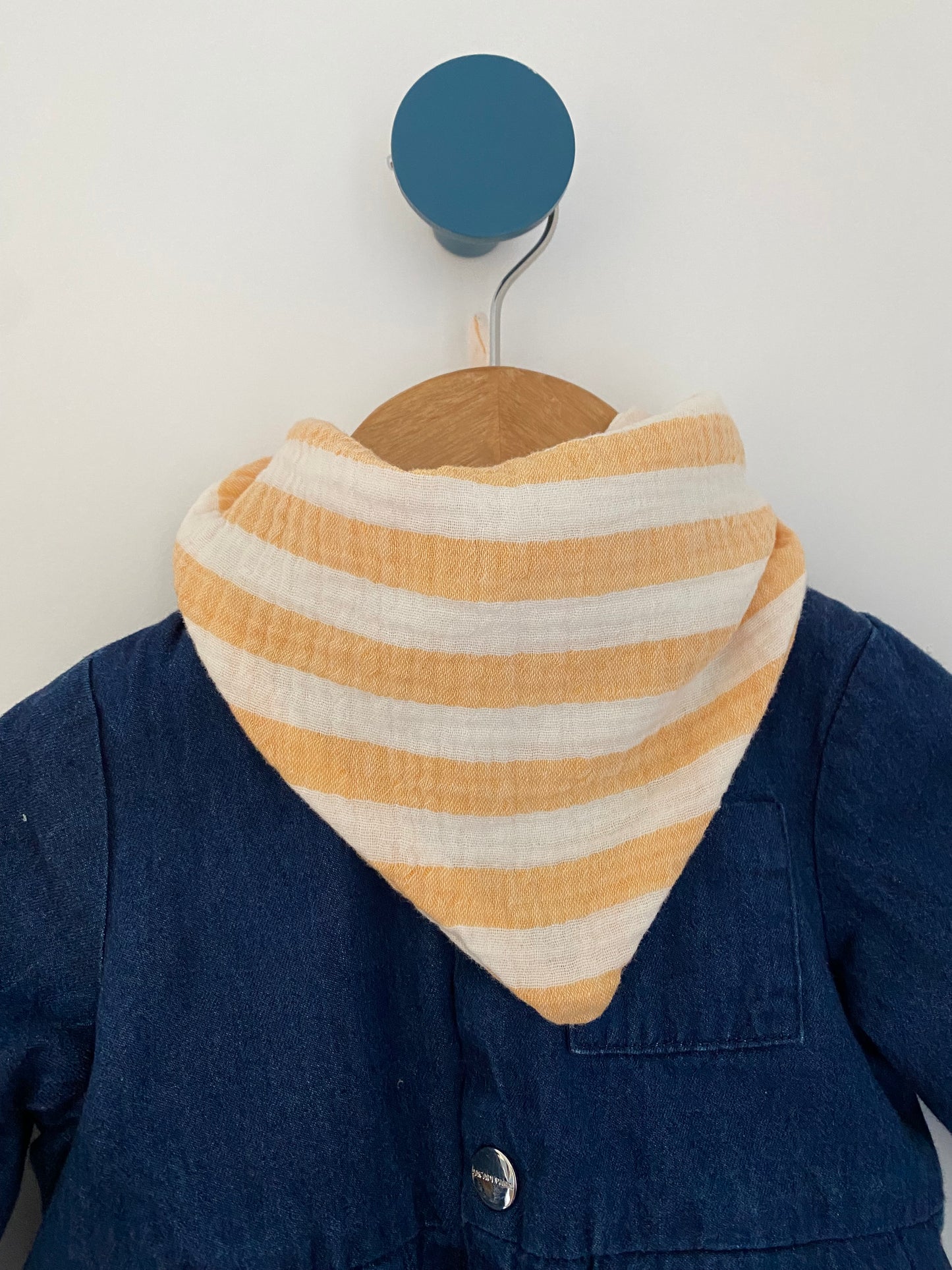 Bandana bébé - Rayures, orange/blanc