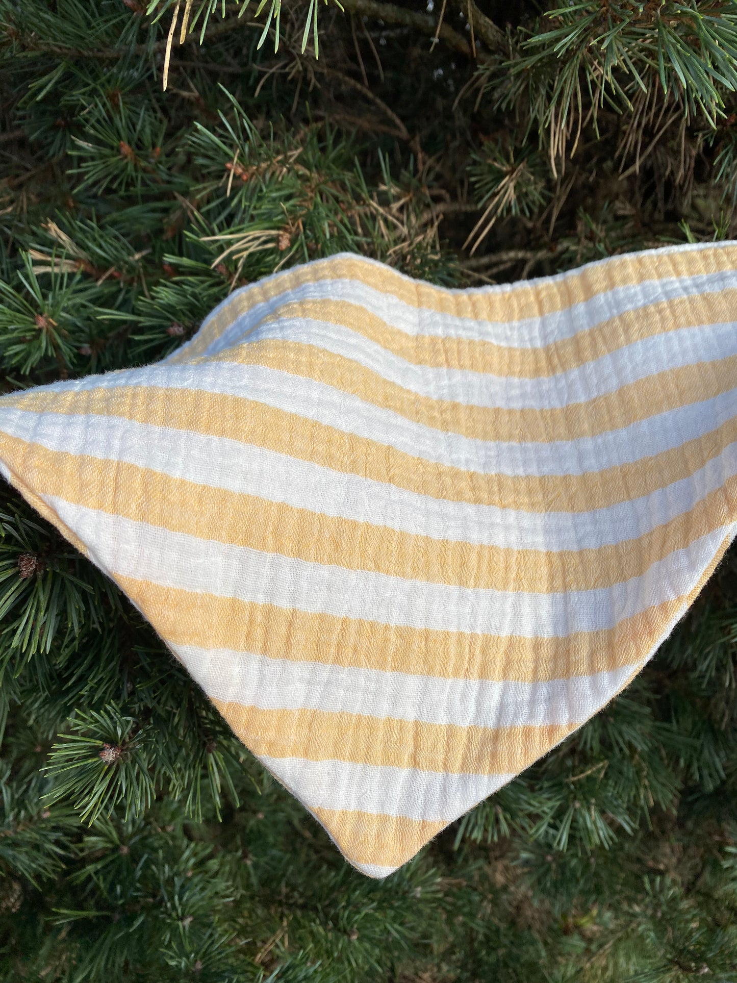 Bandana bébé - Rayures, orange/blanc