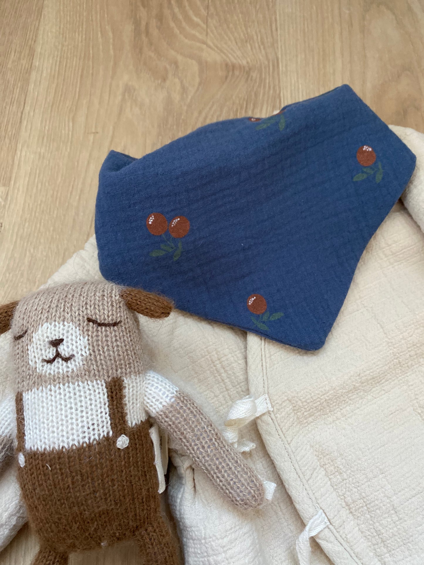 Bandana bébé-bleu cerise