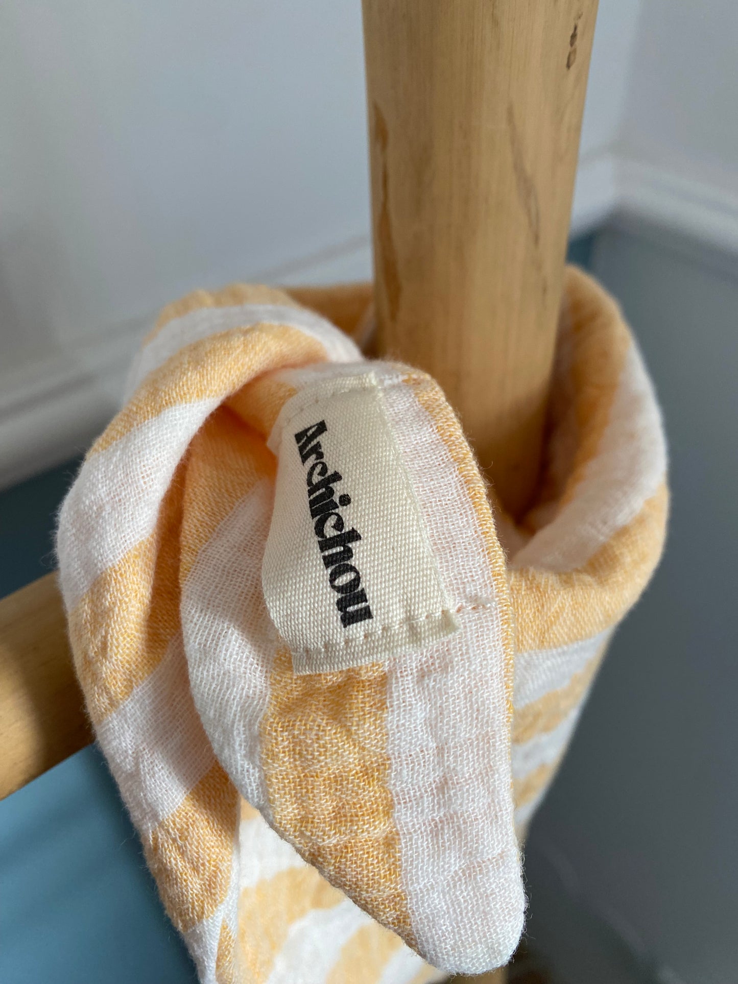 Bandana bébé - Rayures, orange/blanc