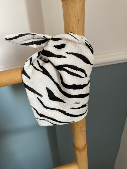 Bandana bébé - Zébré, blanc/noir