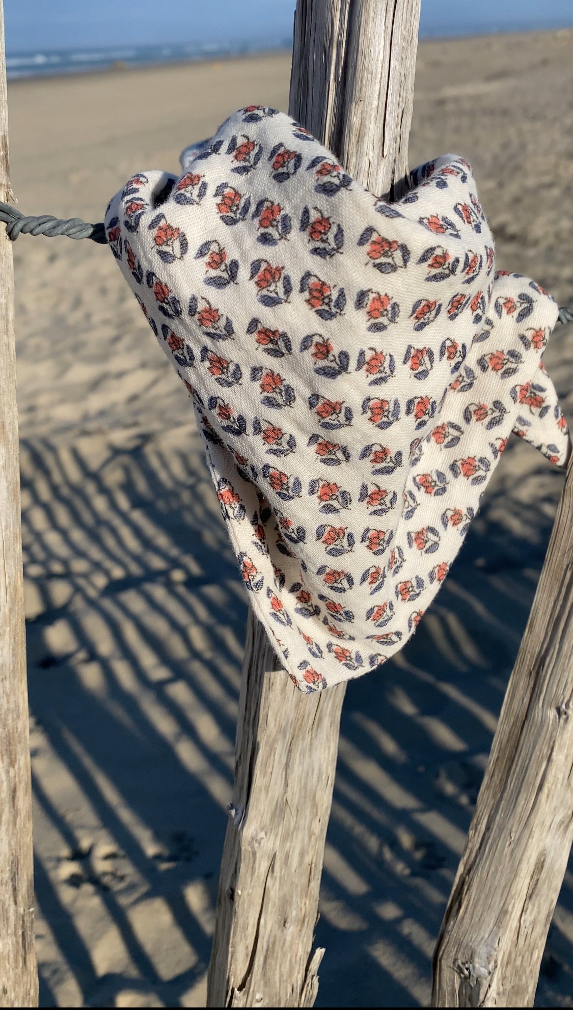 Bandana - Motifs beiges et oranges