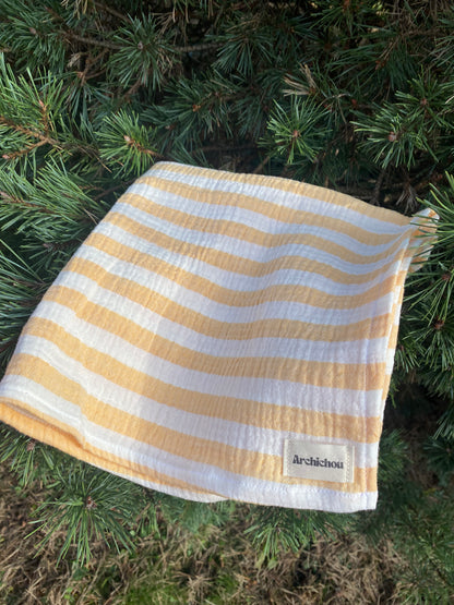 Foulard - Rayures, orange/blanc