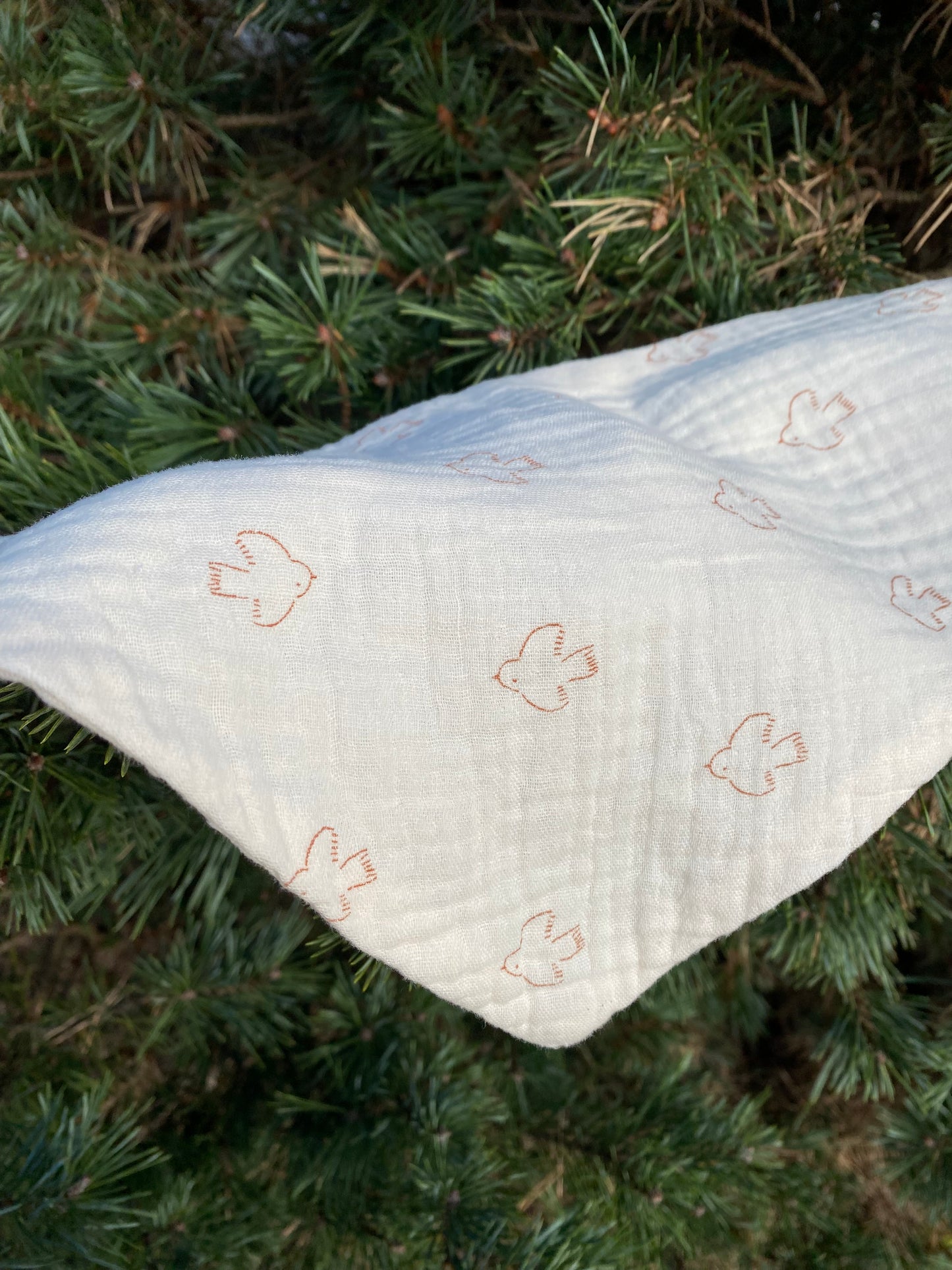 Bandana bébé - Oiseaux, blanc