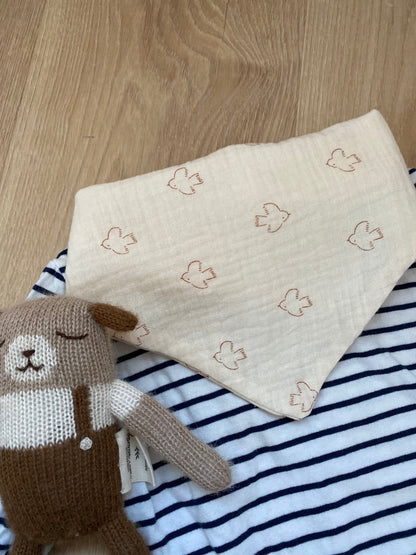 Bandana bébé - Oiseaux, blanc