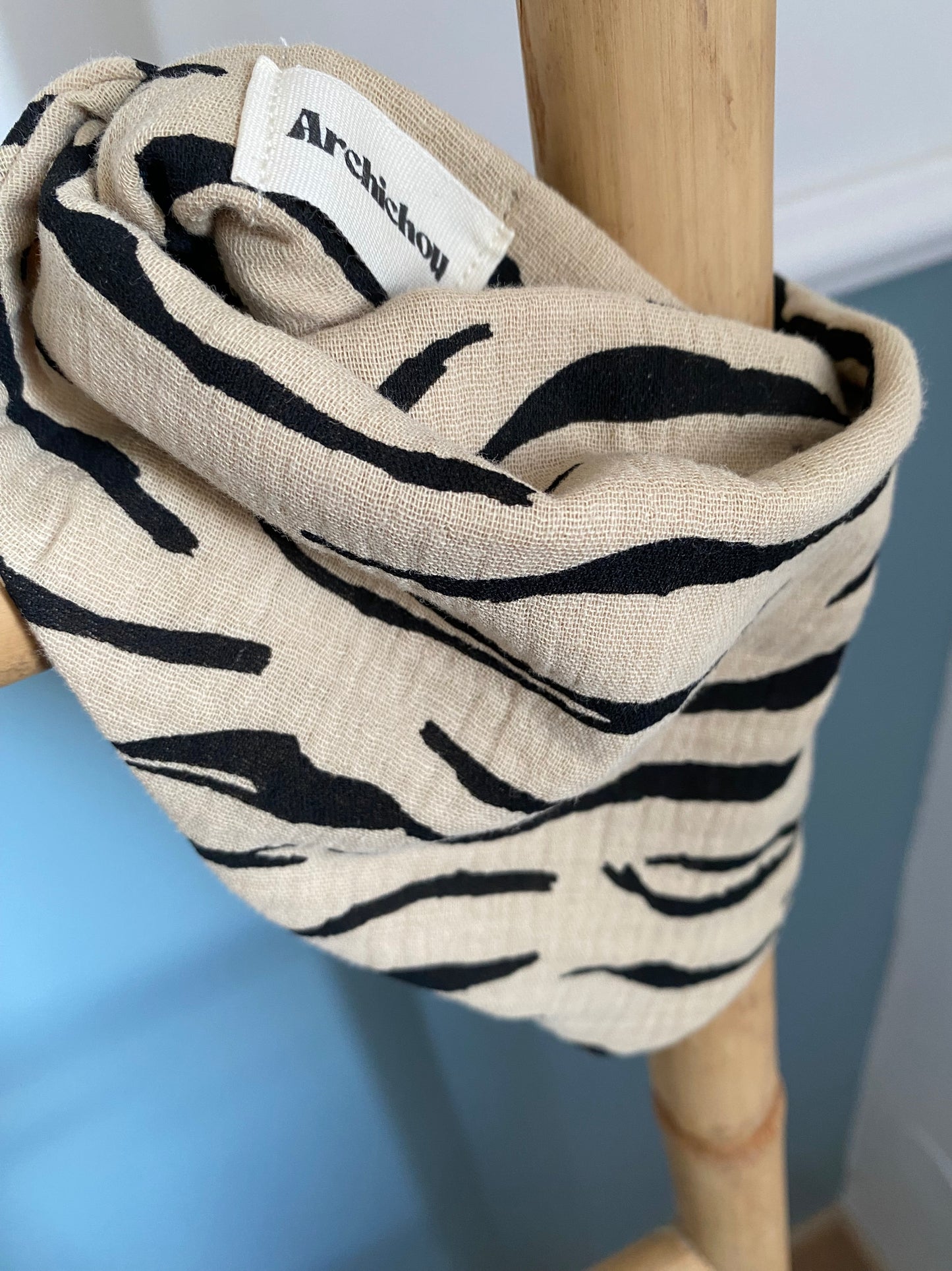 Bandana bébé - Zébré, noir/beige