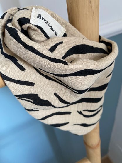 Bandana bébé - Zébré, noir/beige