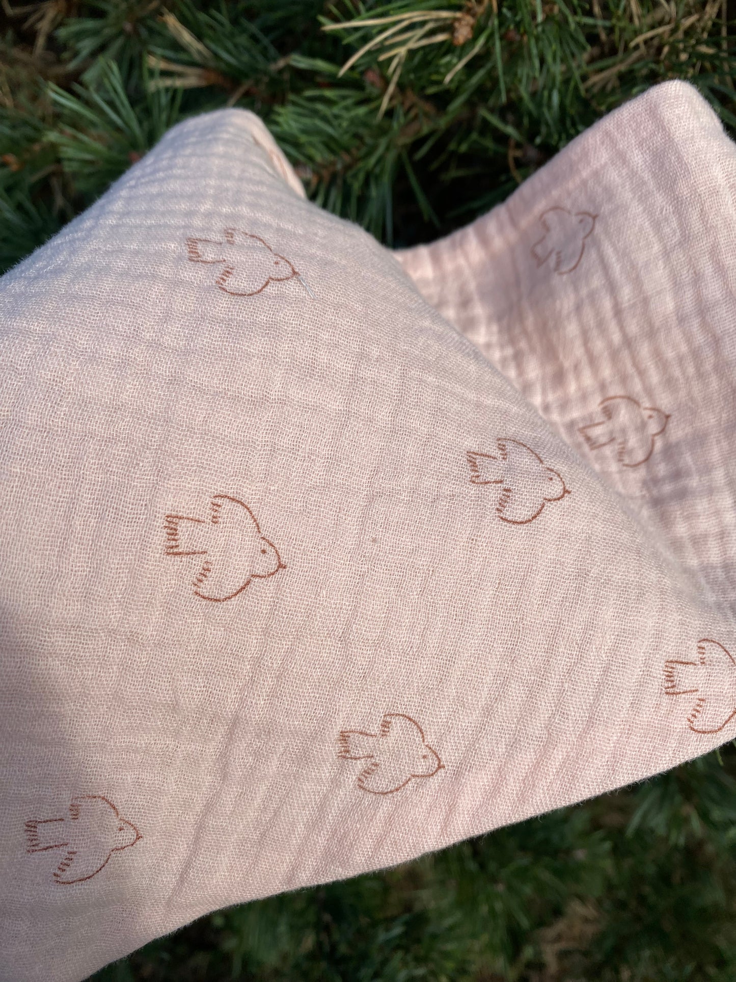 Bandana bébé - Oiseaux, rose