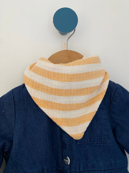 Bandana bébé - Rayures, orange/blanc