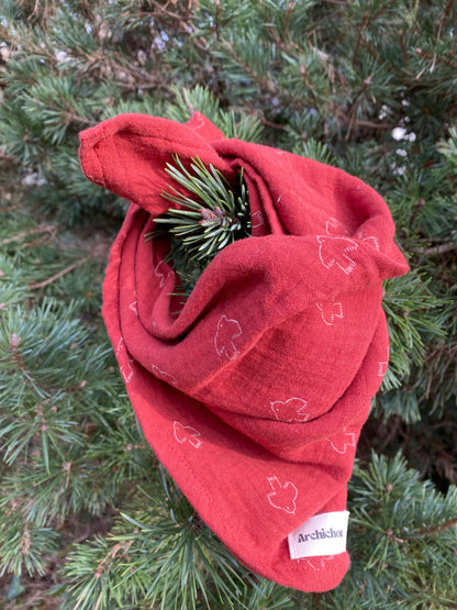 Foulard - Oiseaux, rouille