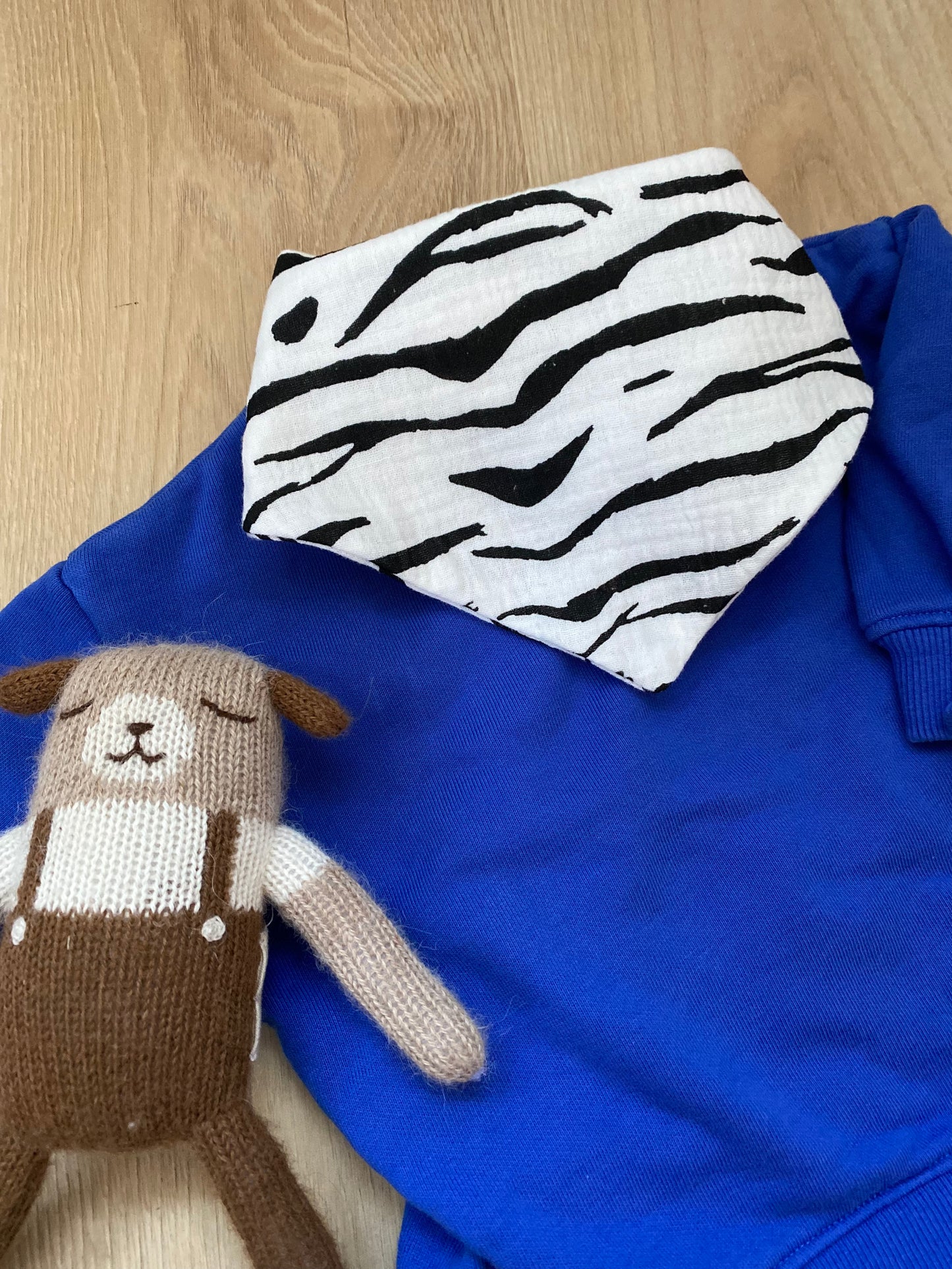 Bandana bébé - Zébré, blanc/noir