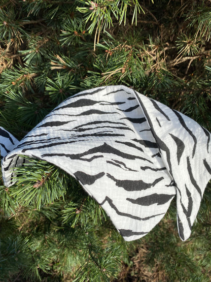 Bandana bébé - Zébré, blanc/noir