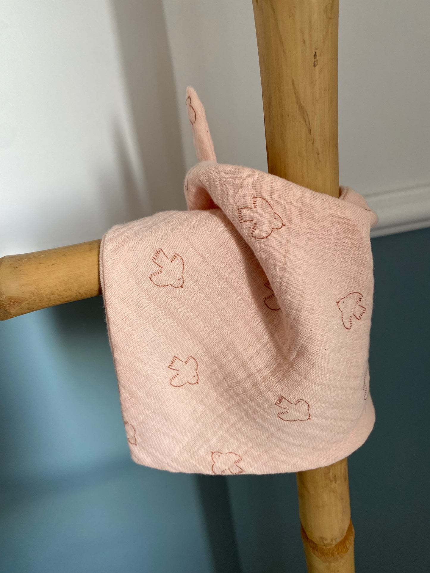 Bandana bébé - Oiseaux, rose