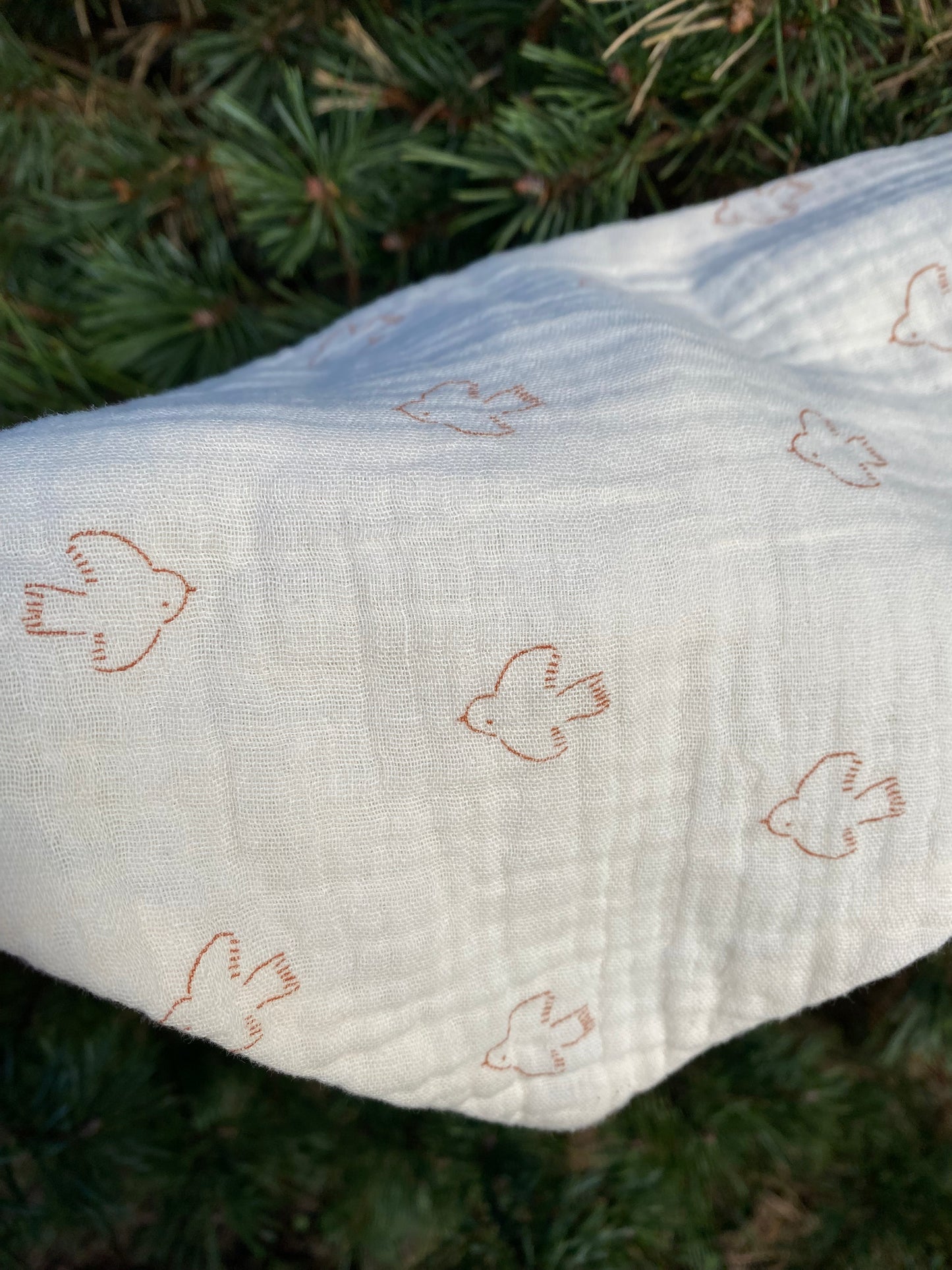 Bandana bébé - Oiseaux, blanc